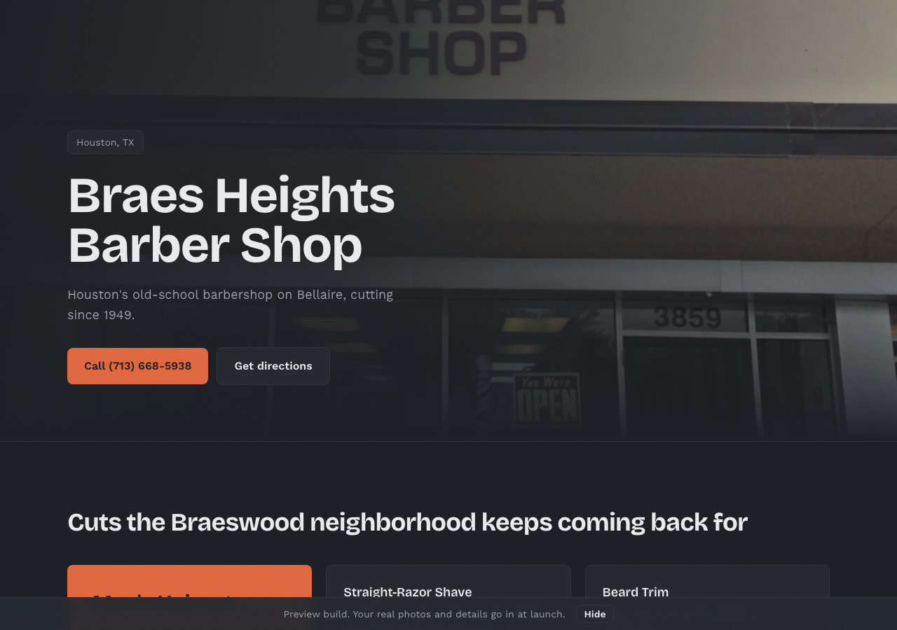 Braes Heights Barber Shop website