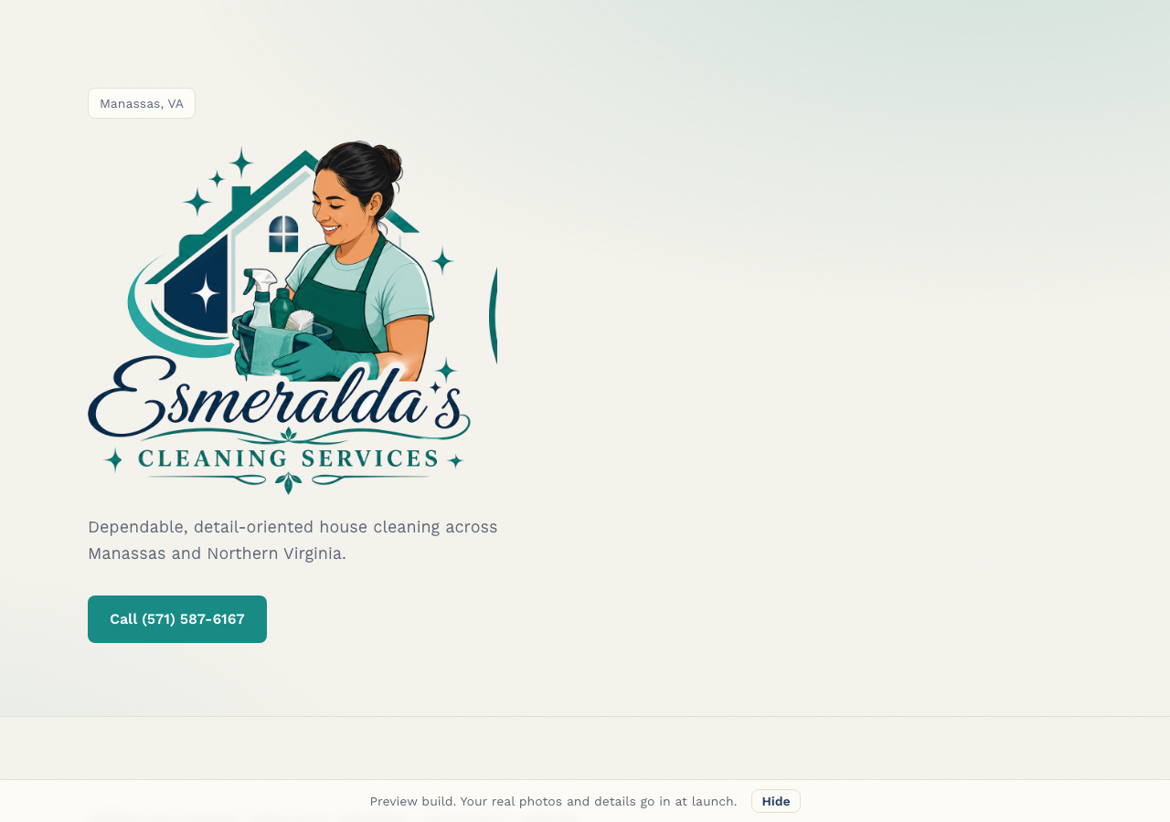 Esmeralda's Cleaning website