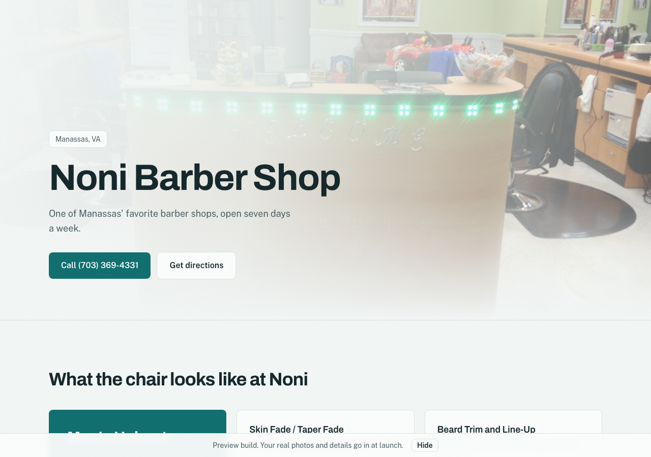 Noni Barber Shop website