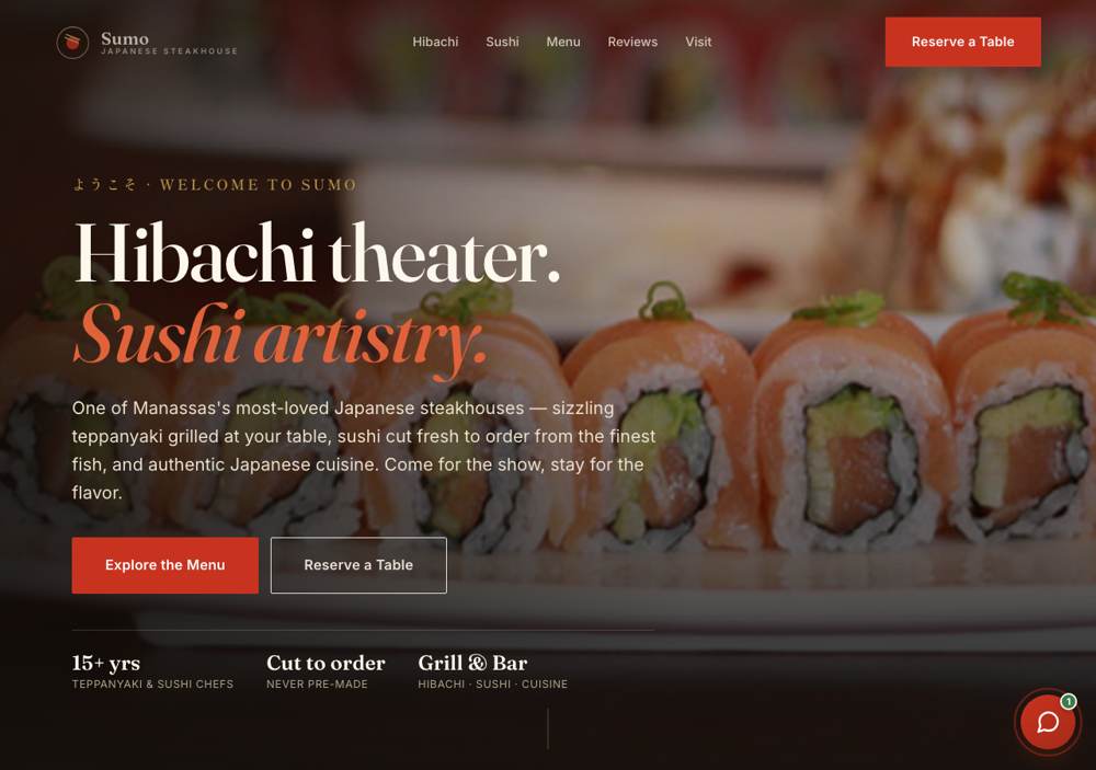 Sumo Japanese Steakhouse website