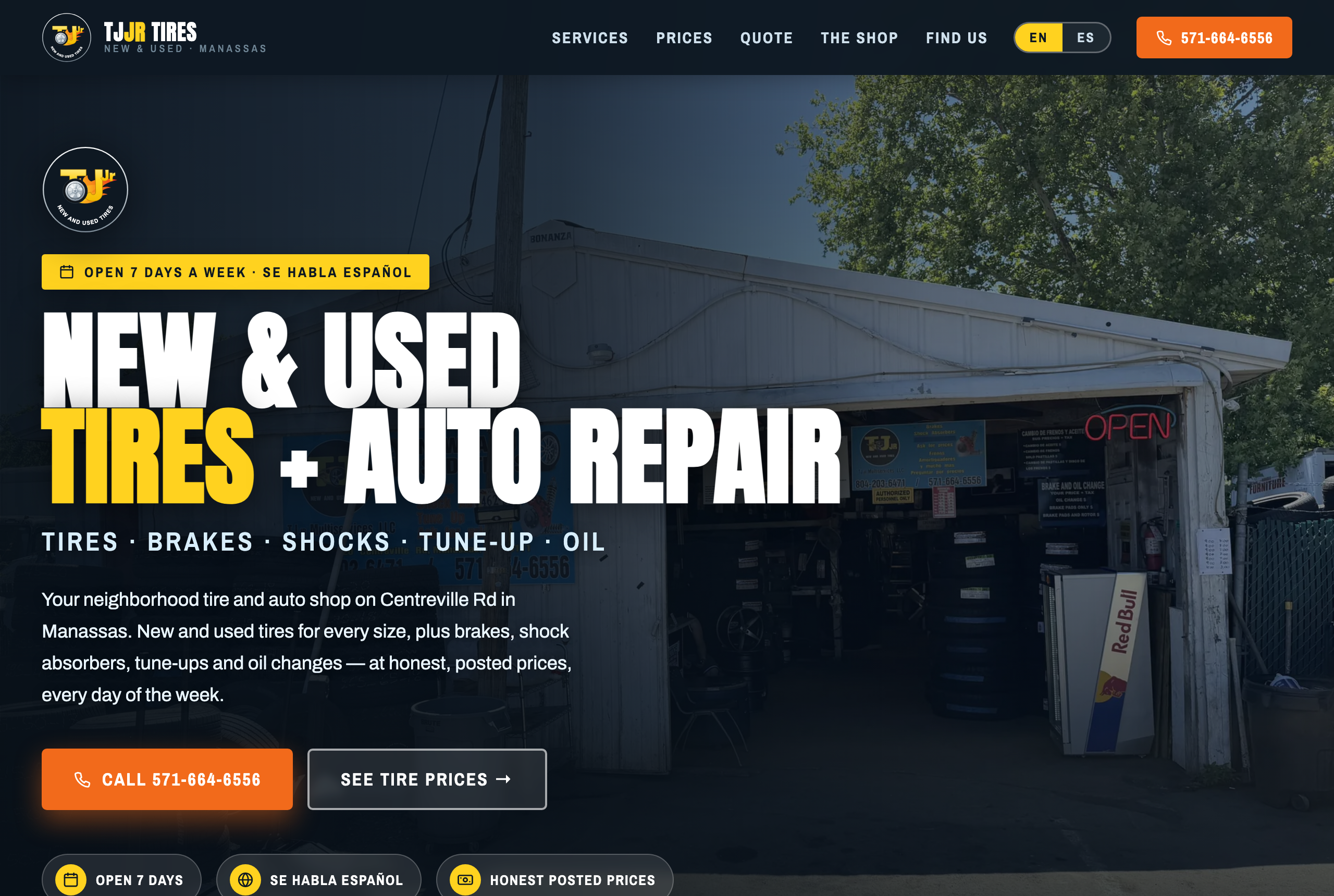 TJ Jr Tires website